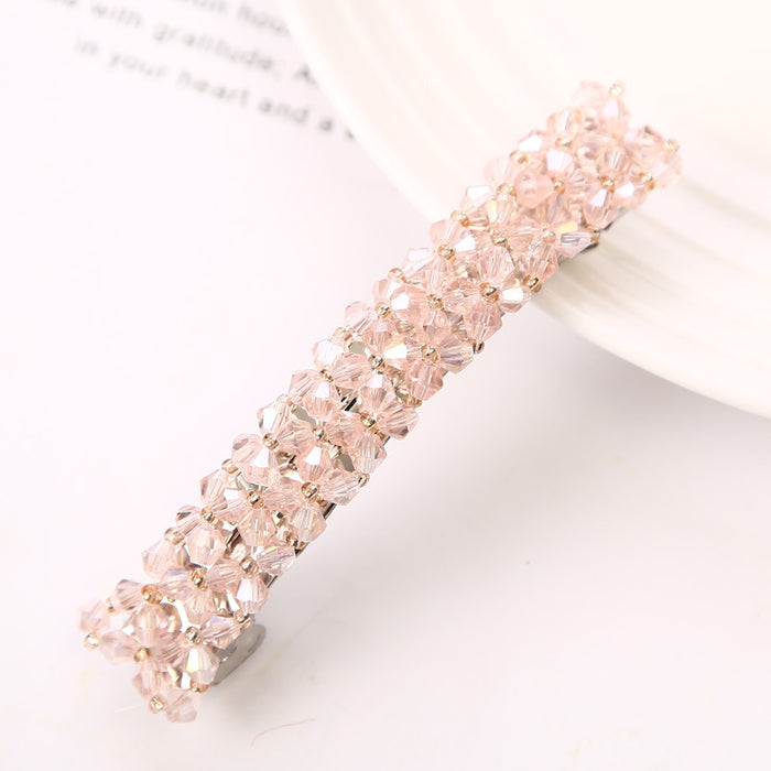 Wholesale Woven Clip Headwear Women's Side Clip Simple Crystal Hairpin Girl Crystal