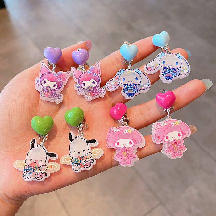 Wholesale Children's cartoon ear clips, cute and sweet without ear holes, earrings for girls, earrings accessories