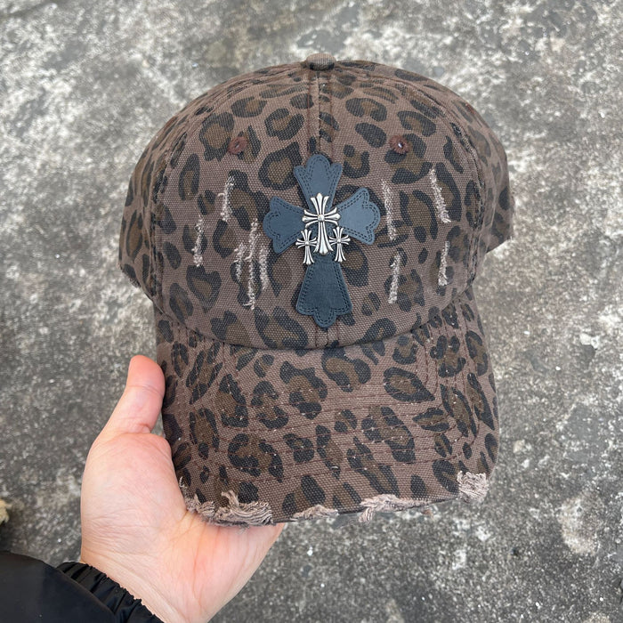 Wholesale Vintage Leopard Print Cross Flower Cotton Baseball Cap JDC-FH-ZunKai005