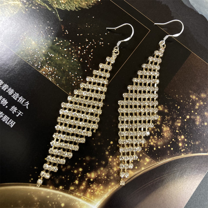 Wholesale Long Alloy Exaggerated Rhombus Earrings JDC-ES-FaX005