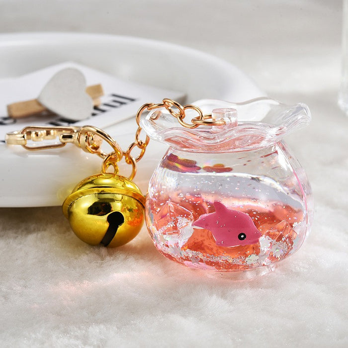 Wholesale Oil-Filled Bottle Aquarium Marine Animal Keychain