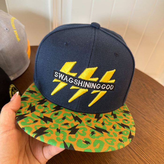 Wholesale Baseball cap embroidered lightning duckbill cap sunshade and sun protection cap flat edge duckbill cap