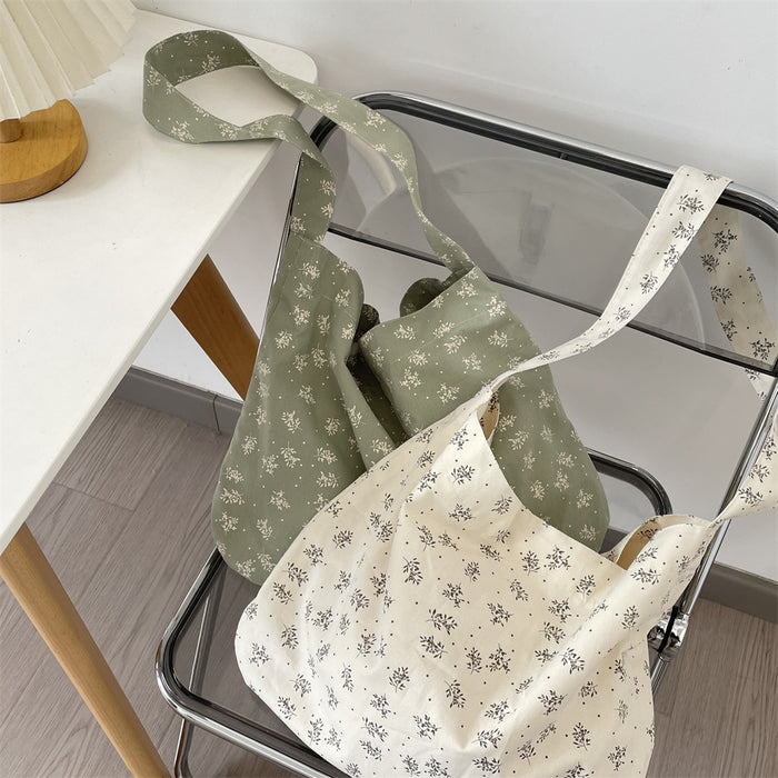 Wholesale Floral canvas bag women' s spring and summer new leisure one-strap crossbody bag large capacity shoulder bag