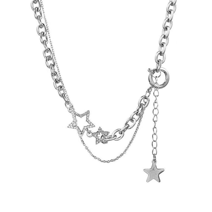 Wholesale Star double-layer necklace short collarbone chain temperament chain necklace