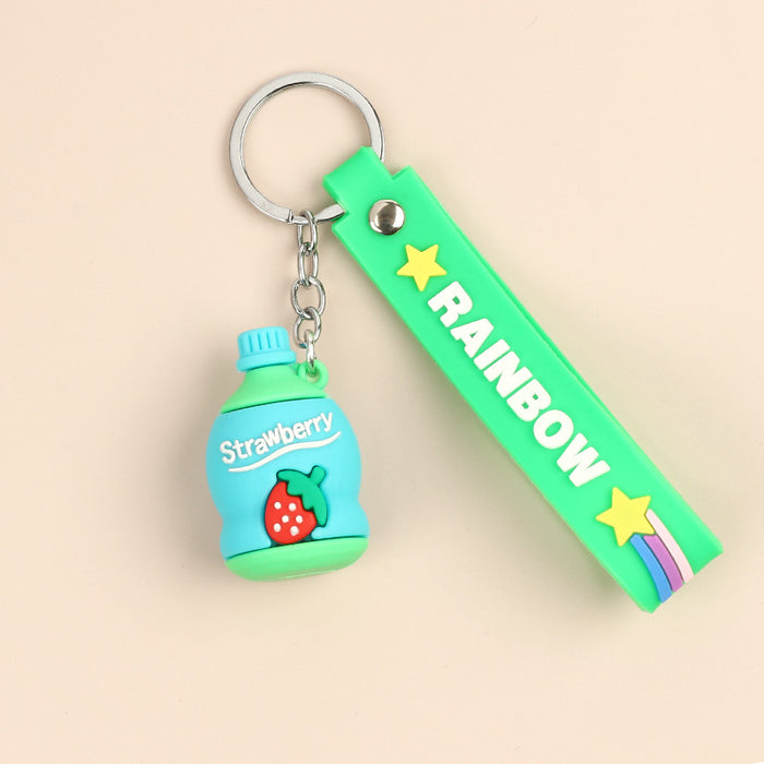 Wholesale Cartoon Glue Drop Sprite Beverage Bottle Key Chain JDC-KC-Aohong017