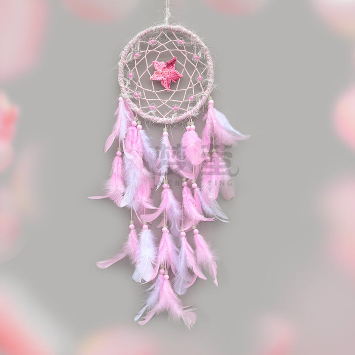 Wholesale Chic Handmade Pink Rooster Feather Dreamcatcher Home Decor MOQ≥2