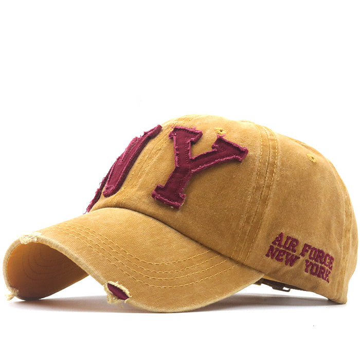 Wholesale Washed Duck Tongue Hat Embroidered Baseball Hat Made Old Duck Tongue Hat Cowboy