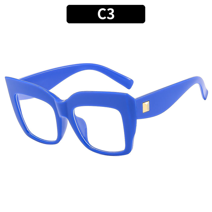 Wholesale Large Frame Anti-blue Light Square Frame Cat Eye PC Sunglasses JDC-SG-XIa087