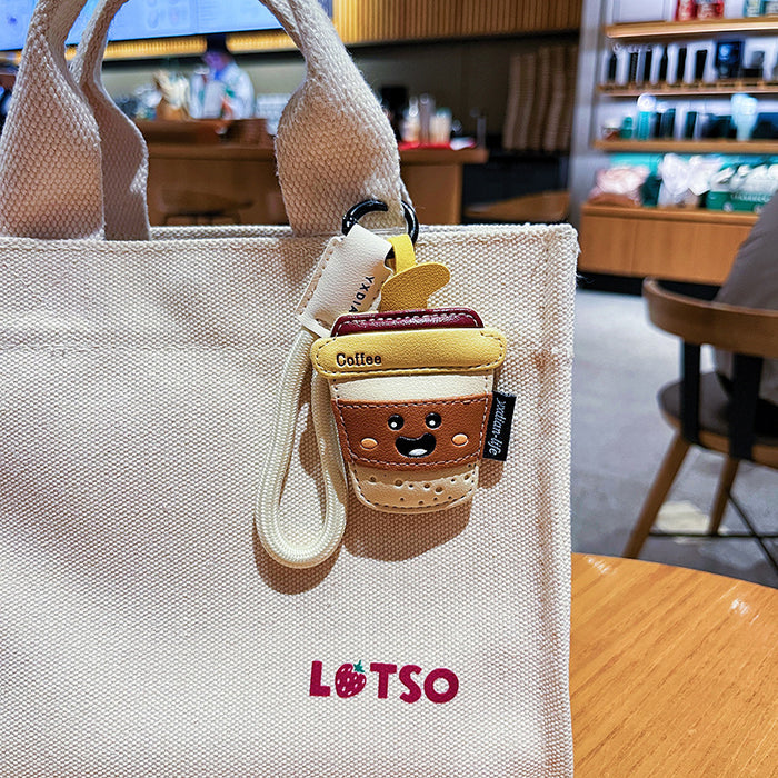 Wholesale Creative cartoon leather snacks, keychains, cute French fries, exquisite bags, pendants, small gifts