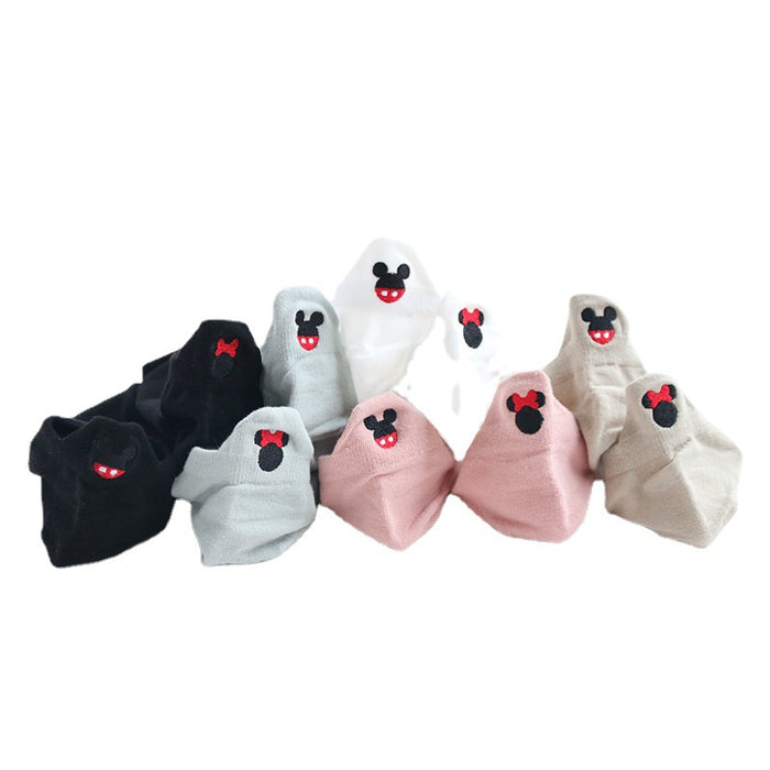 Wholesale Ship socks, short socks, shallow cut, thin design, embroidered heel