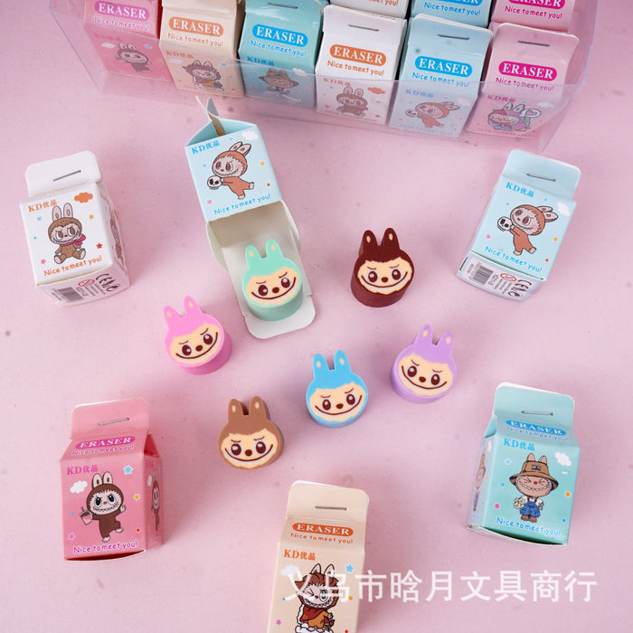 Wholesale Cartoon Milk Box Eraser Creative Cute Sliced Eraser