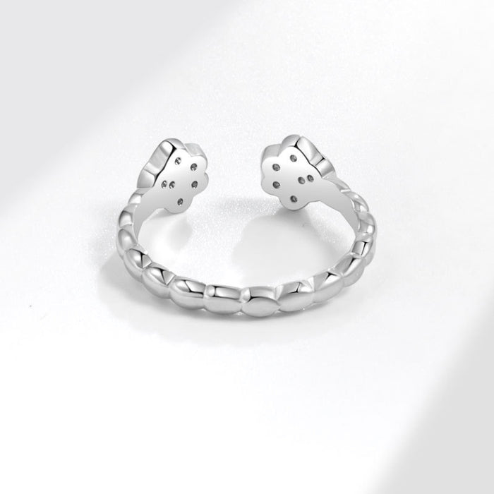 Wholesale Cat Paw Zircon Ring Adjustable Women S Fashion Jewelry Accessory Boutique Resale
