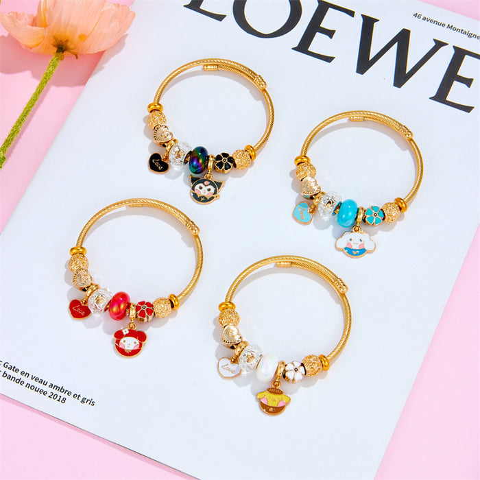 Wholesale Love Strip Beaded Alloy Bracelet JDC-BT-xiaobo011