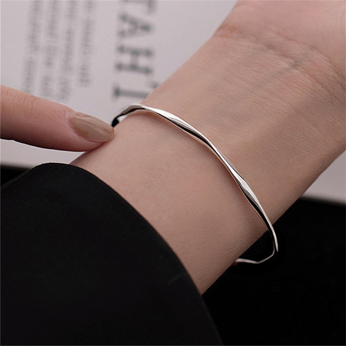 Wholesale Copper Silver Plated Wavy Bracelet JDC-BT-LiR004