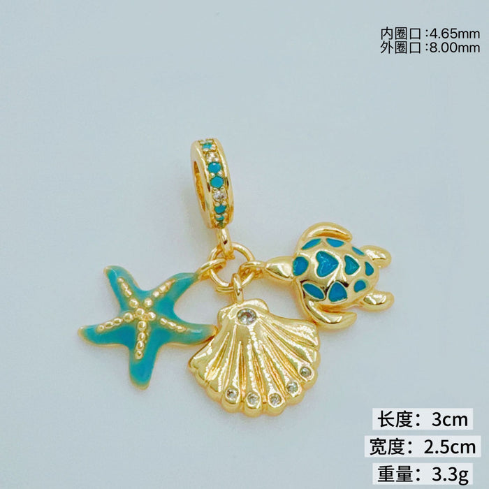 Wholesale Ocean Series Copper Charm Pendant for Necklace Making Accessory