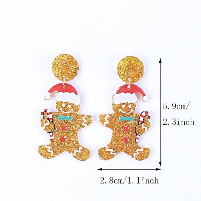 Wholesale New Christmas earrings green fur strange    Christmas tree snowflake elk gingerbread man