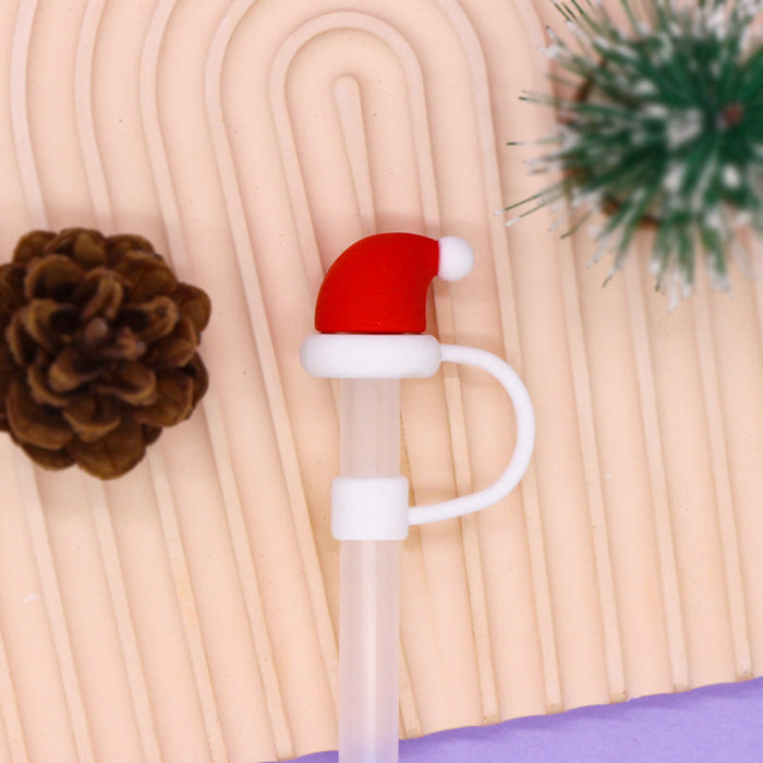 Wholesale Christmas 8MM Silicone Straw Caps JDC-SCR-MeiTeEr002