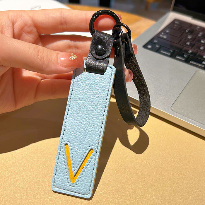 Wholesale 26 English Letter Text Plate Leather Keychain JDC-KC-WWX004