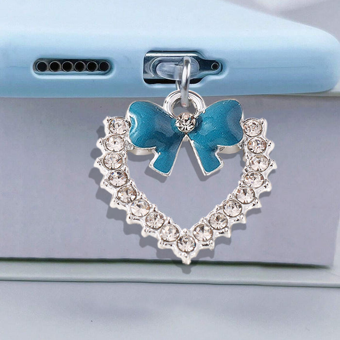 Wholesale Hollow out butterfly knot rhinestone heart Mobile Phone Stands