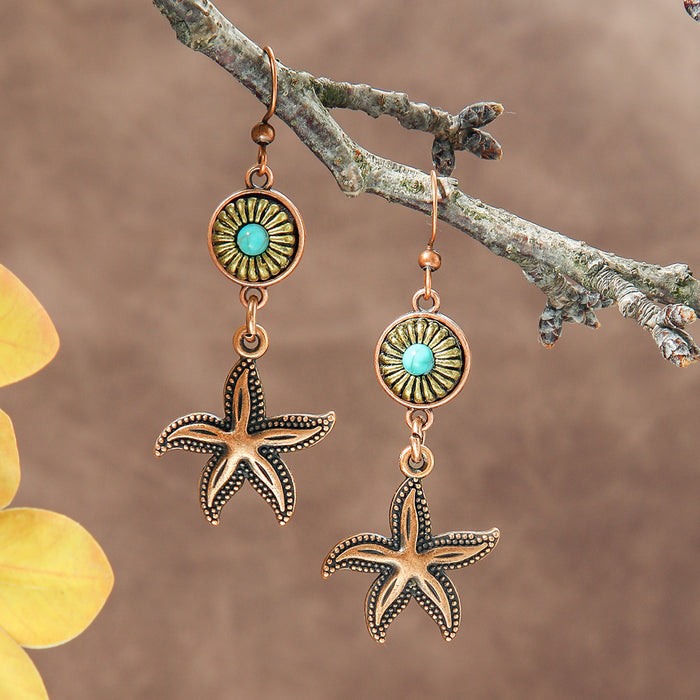 Wholesale Bohemian Geometric Irregular Leaf Metal Earrings Fashion Accessory MOQ≥2