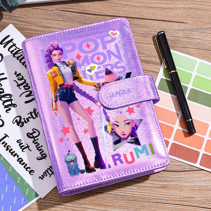 Wholesale Kpop Glitter Hardcover Loose-Leaf Cartoon Notebook