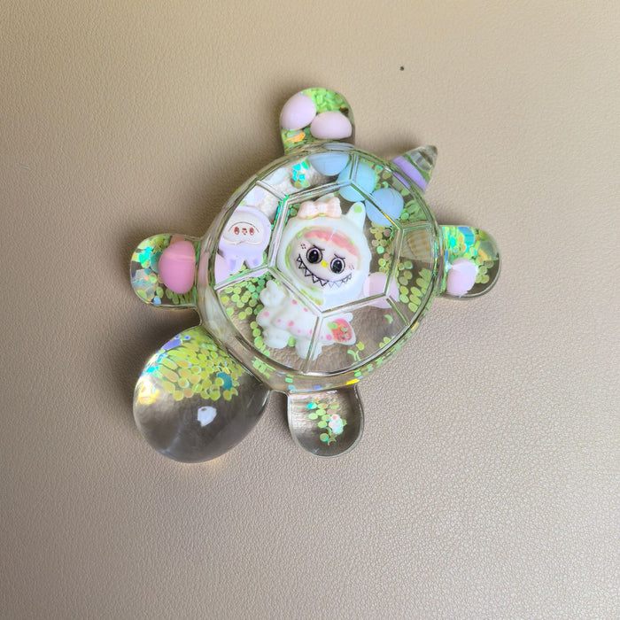 Wholesale Decorative Acrylic Turtle Ornament Glow-in-the-Dark Quicksand Toy MOQ≥2