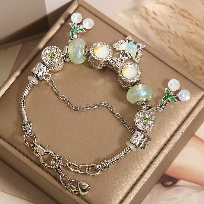 Wholesale Small niche luxury style bracelet with butterfly cherry pendant bracelet