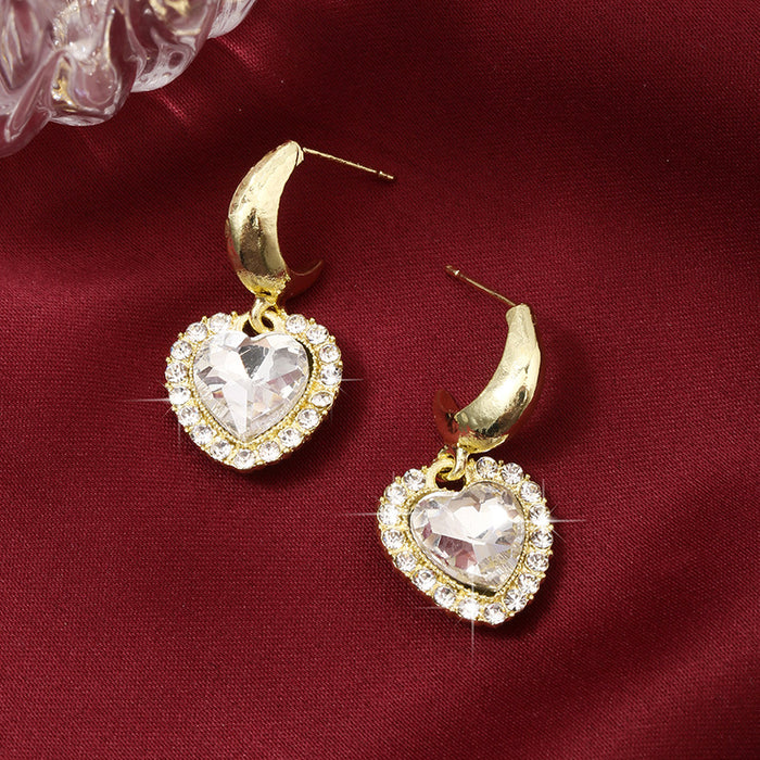 Wholesale love diamond earrings S925 silver needle  ear jewelry women