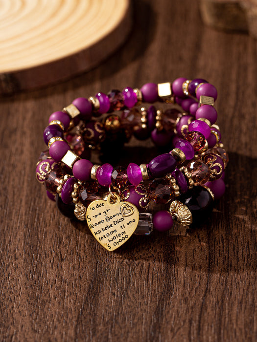 Wholesale  Bohemian Style Multi-layer Wooden Beads Beaded Bracelet