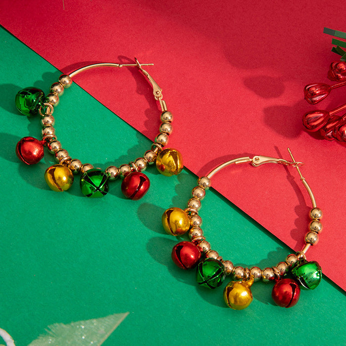Wholesale Alloy Electroplated Christmas Bell Earrings Geometric Design Party Wear Gift MOQ≥2