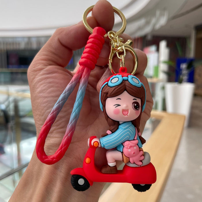 Wholesale Cartoon tram doll cute and fashionable car keychain backpack pendant