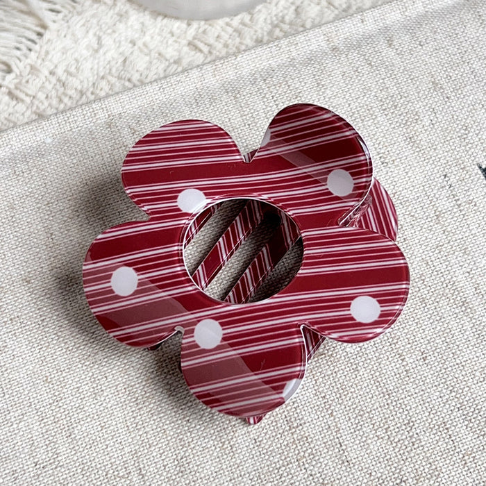 Wholesale Retro Striped Flower Hair Claw Clip Fashion Accessory for Everyday Styling Gift