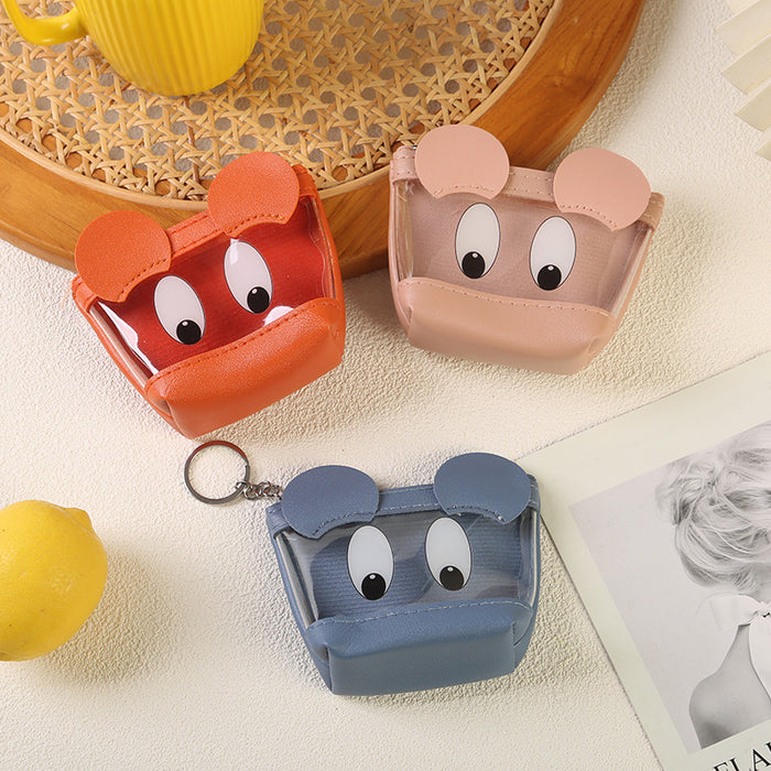 Wholesale Big Eyes Cute Coin Purse Mini Student Coin Bag Card Bag Transparent Coin Purse Key Bag