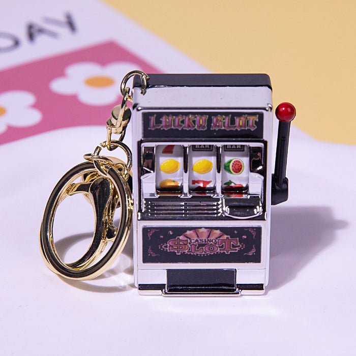 Wholesale Creative Tiger Fruit Machine Pendant Lucky Drawing Keychain Fun Toy Keychain Office Cultural