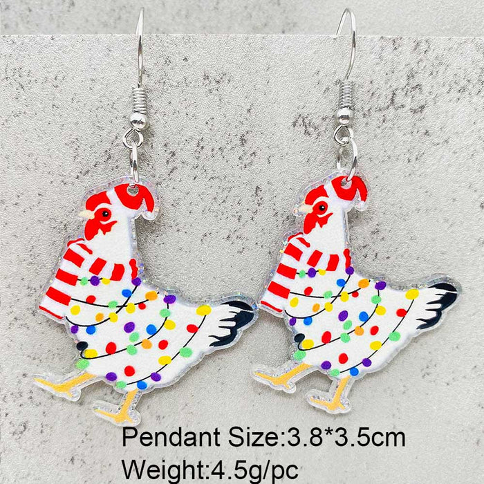 Wholesale Christmas earrings snowflake  candy snowman acrylic earrings Christmas ornaments gift