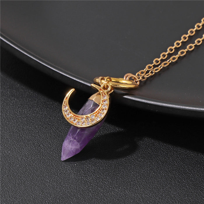 Wholesale Moon pendant necklace stone pendant clavicle chain