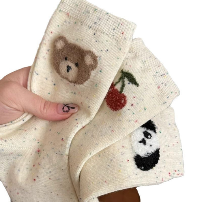 Wholesale Dot yarn socks, solid color pile socks, cute, breathable, sweat absorbing, odor proof, versatile socks, mid tube socks