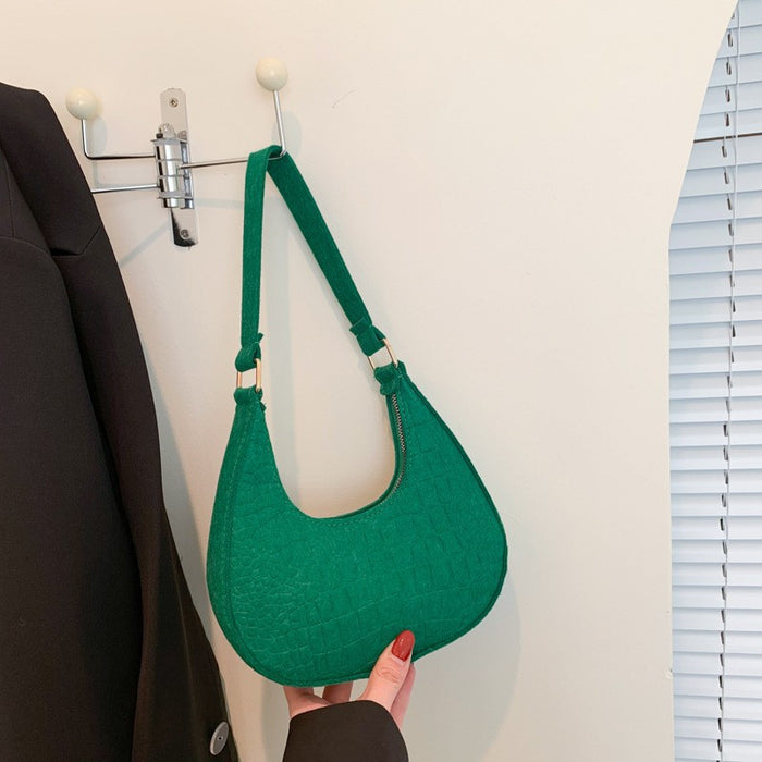 Wholesale Elegant ladies' bag, new stone patterned armpit bag, casual one shoulder handbag