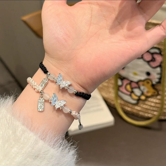 Wholesale Alloy Cute Butterfly Hand Rope Couple's Bracelet Simple Bracelet
