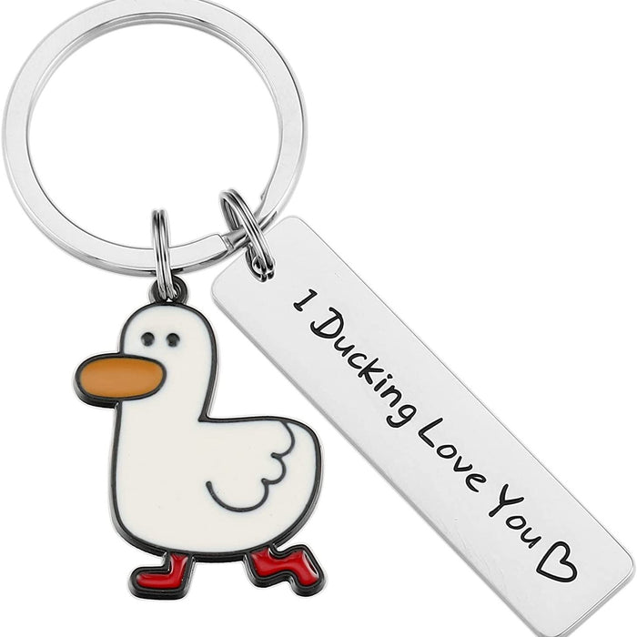 Wholesale Creative Duck Stainless Steel Keychain JDC-KC-JunL004