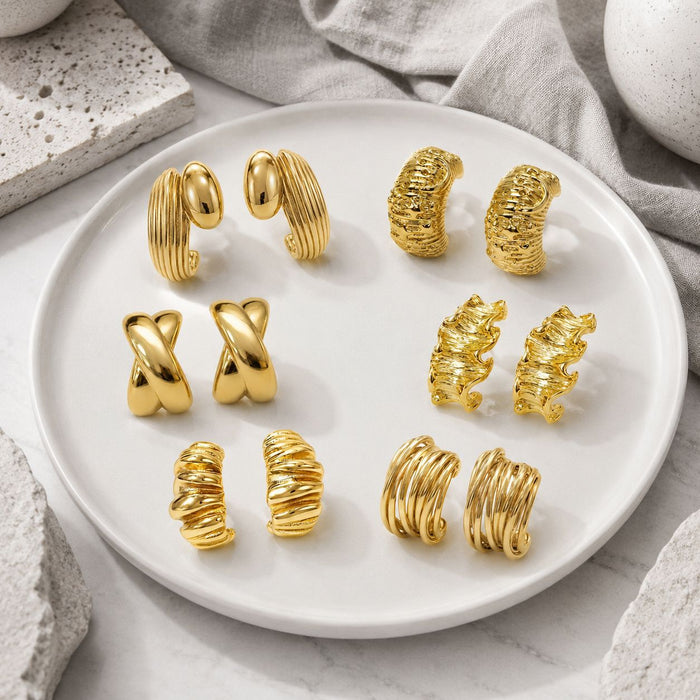 Wholesale stainless steel earrings,  unique design,  exquisite curved earrings,  factory wholesale.