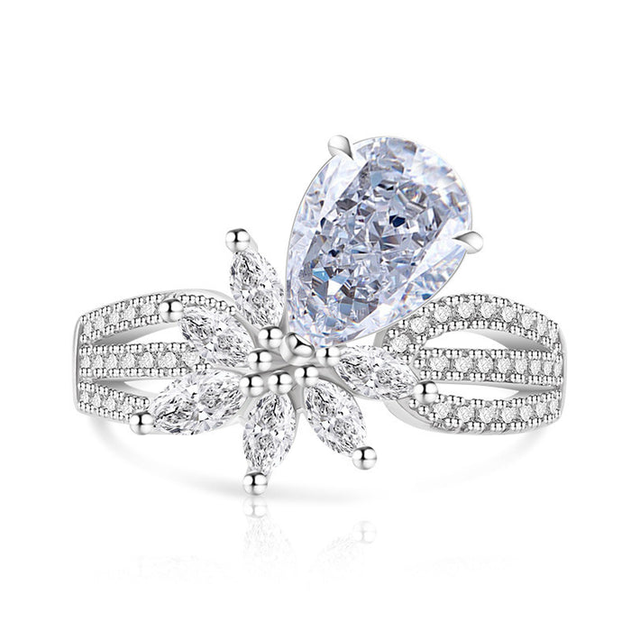 Wholesale Geometric Ice Flower Cut Ring  Real Gold Electroplated Fashion Jewelry Accessory for Boutique Resale