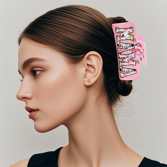 Wholesale Acrylic Rainbow Flower Hair Claw Clip for Women Boutique