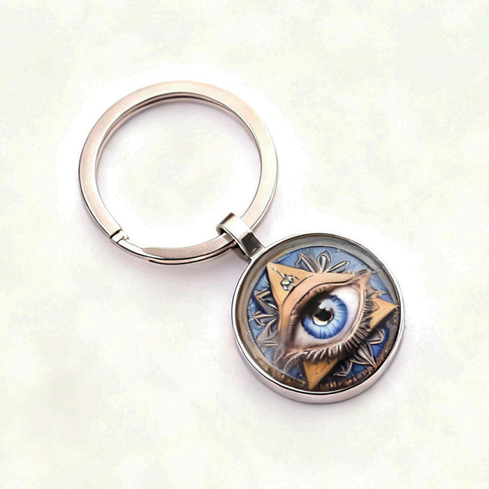 Wholesale Evil Eye Four-Leaf Clover Metal Keychain