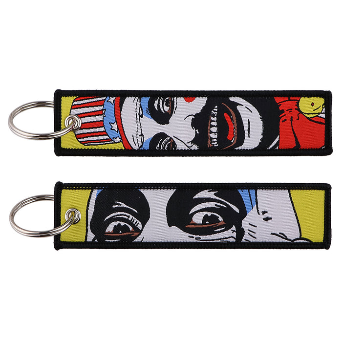 Wholesale  Cartoon Woven Label Keychain Lanyard   Fabric Keychain