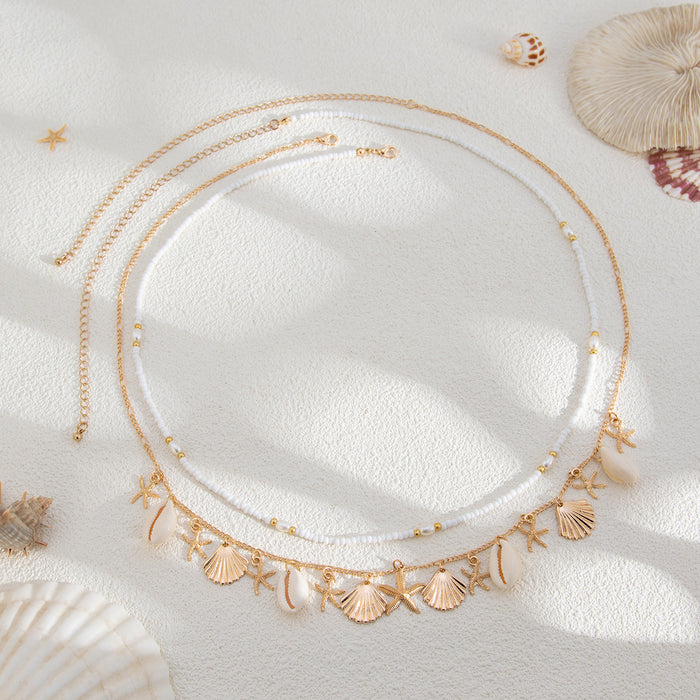 Wholesale Multi-element Pendant Shell Waist Chai Star Beaded Women's Body Chain