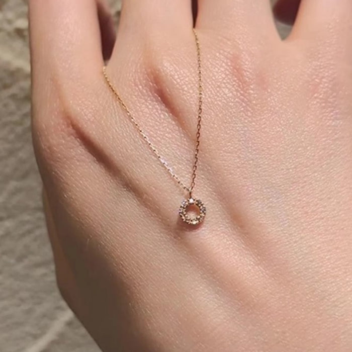 Wholesale Light luxury gold small circle necklace, simple daily commuting feeling, collarbone chain wholesale