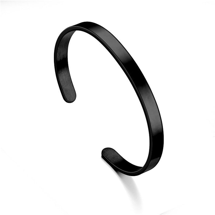 Wholesale Open-face polished C-shaped stainless steel bracelet