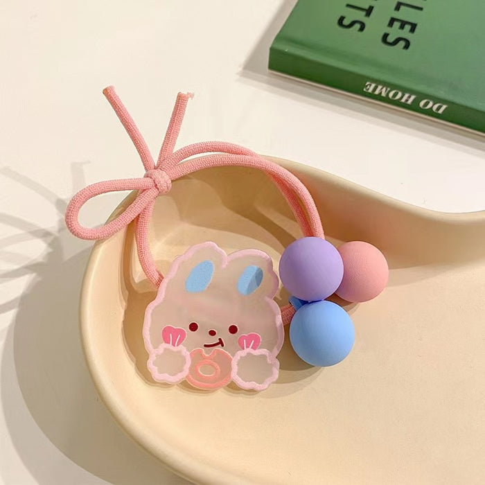 Wholesale Children's Hair Rope Cartoon Hair Rope Bear Hair Tie Cute Rubber Tendon Girls' Pony Tail Headwear Little Girls' Hair Ring Hair Accessories