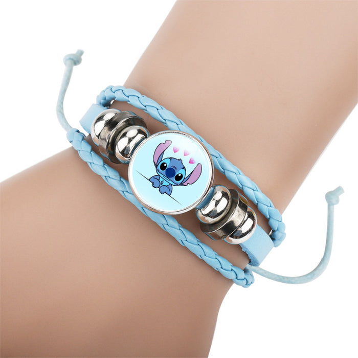 Wholesale Time Sapphire Blue Multi-layered Cow Leather Bracelet JDC-BT-DMu002